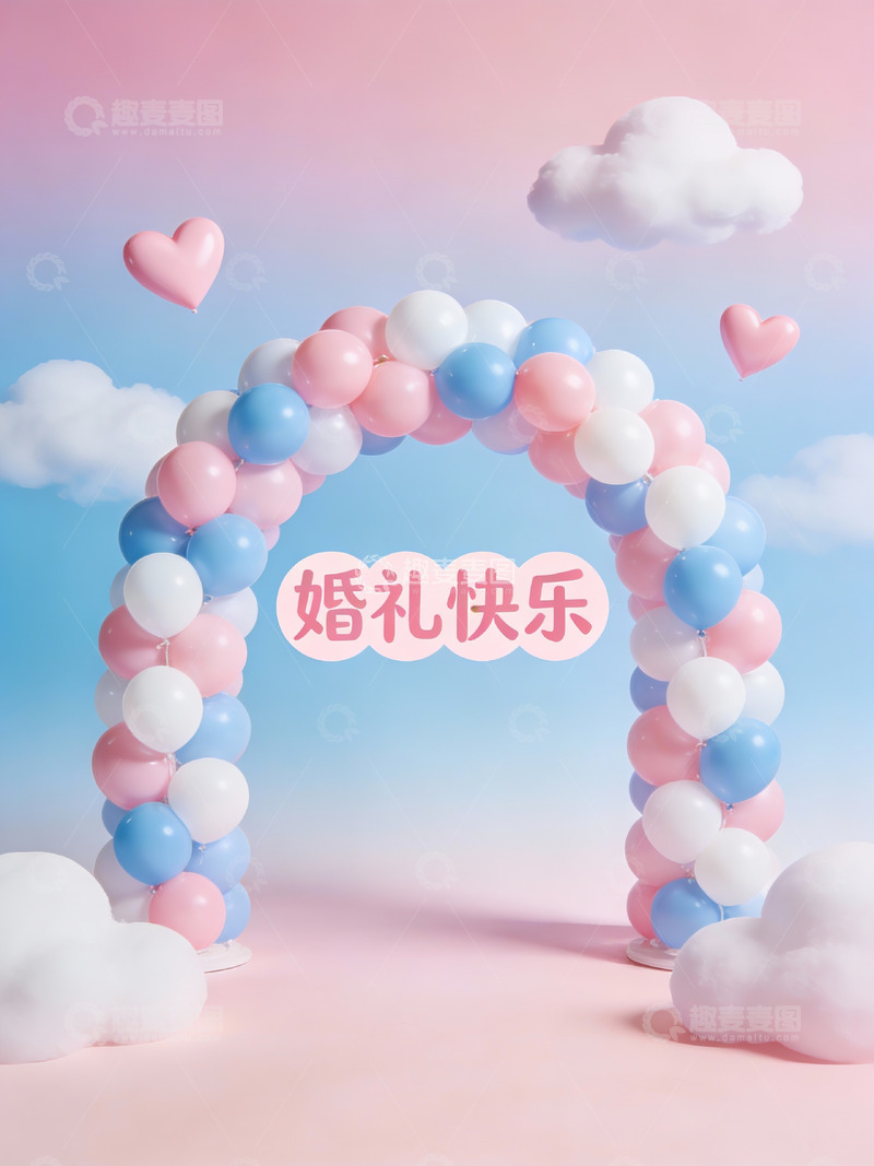 高清大图下载【趣麦麦图】婚礼气球拱门装饰场景