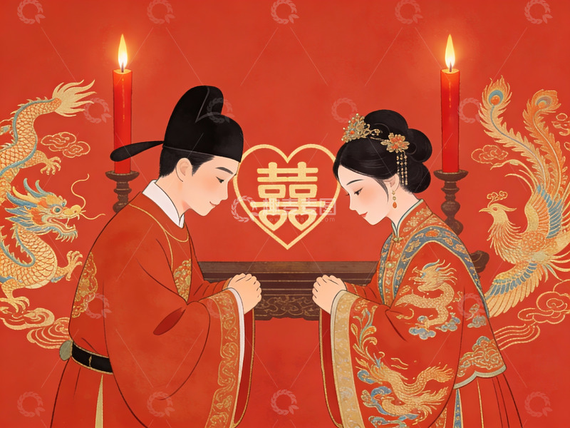 高清大图下载【趣麦麦图】传统中式婚礼场景