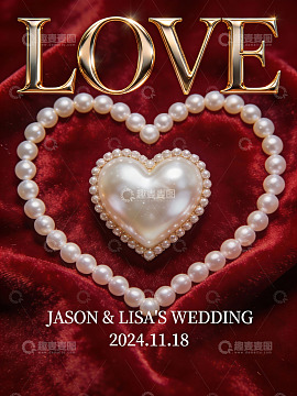 婚礼主题珍珠心形装饰