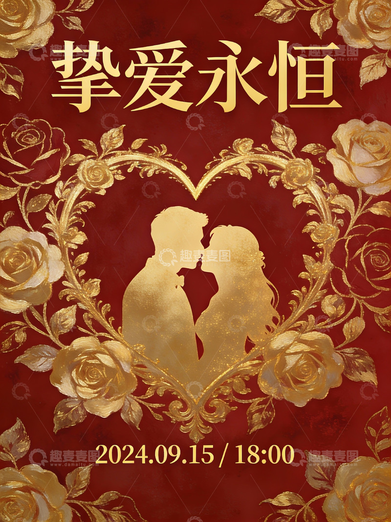 高清大图下载【趣麦麦图】挚爱永恒婚礼海报