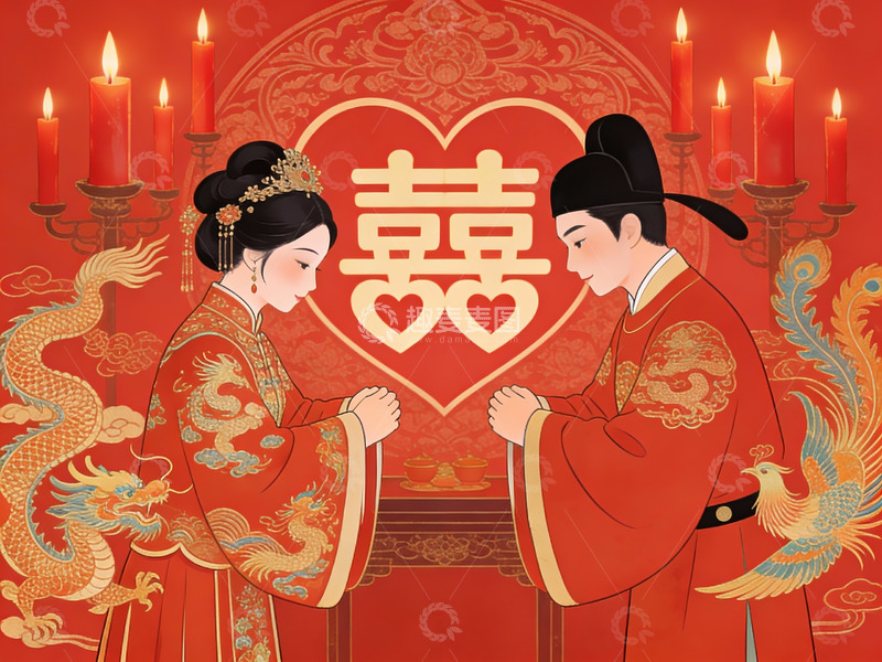 高清大图下载【趣麦麦图】传统中式婚礼场景