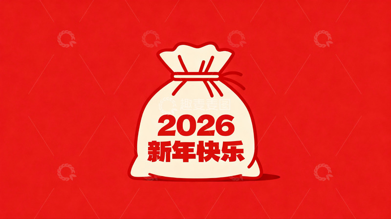 高清大图下载【趣麦麦图】红色背景新年红包图案