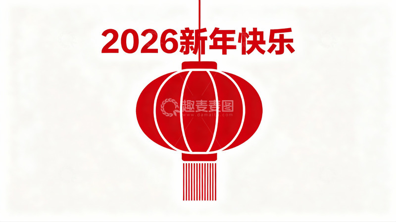 高清大图下载【趣麦麦图】红色灯笼新年祝福图案