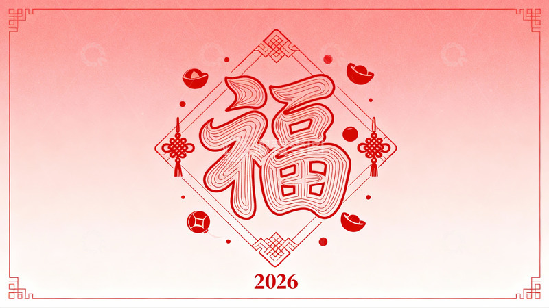 高清大图下载【趣麦麦图】红色福字新年装饰图案