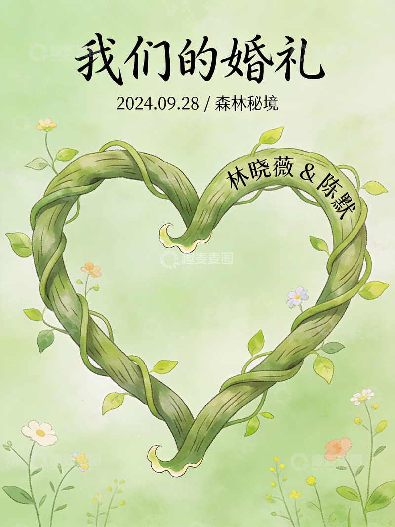 高清大图下载【趣麦麦图】婚礼邀请海报设计