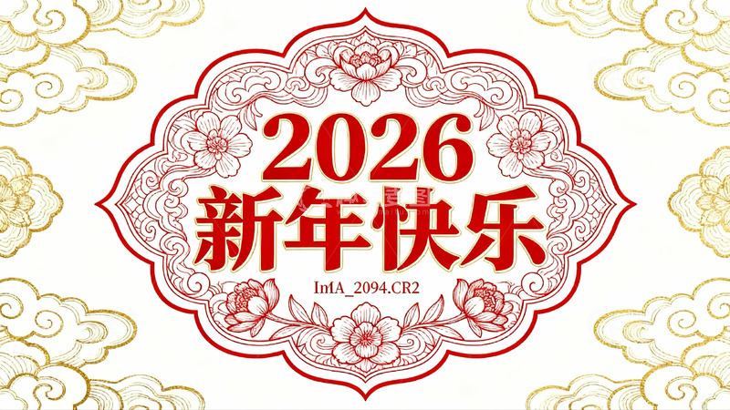 高清大图下载【趣麦麦图】2026新年快乐贺卡设计