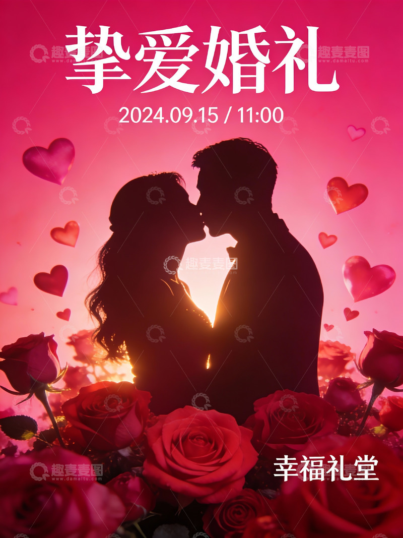 高清大图下载【趣麦麦图】情侣婚礼海报宣传图