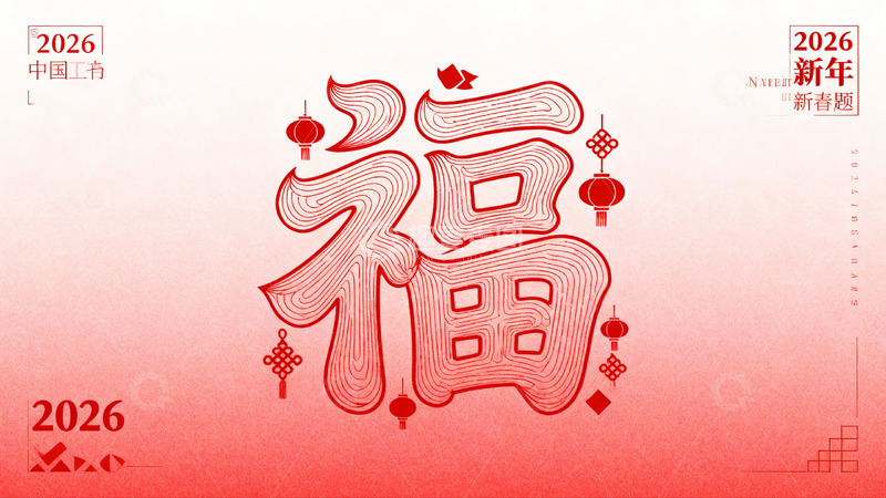 高清大图下载【趣麦麦图】2026新年福字设计图