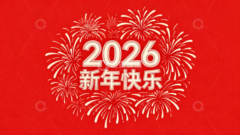 高清大图下载【趣麦麦图】2026新年烟花贺图