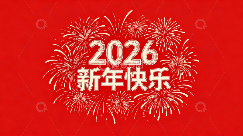 高清大图下载【趣麦麦图】2026新年烟花贺图