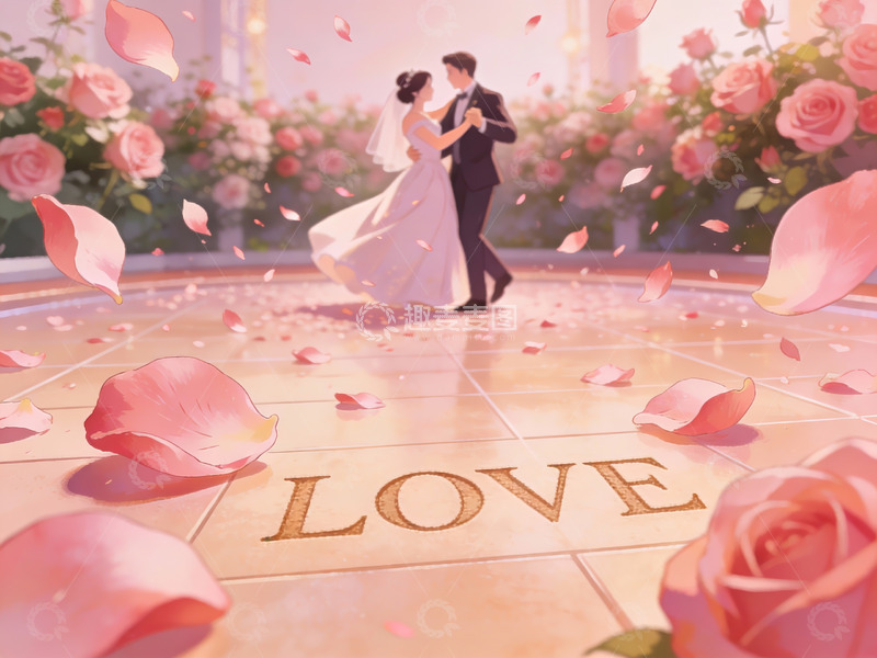 高清大图下载【趣麦麦图】新人在花海中翩翩起舞