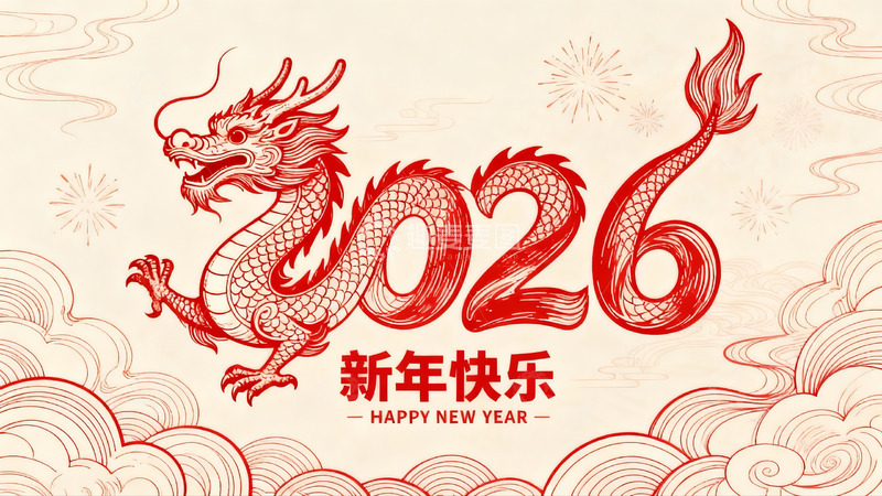 高清大图下载【趣麦麦图】2026龙年春节贺图