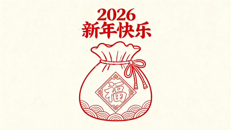 高清大图下载【趣麦麦图】2026新年快乐红包图案设计