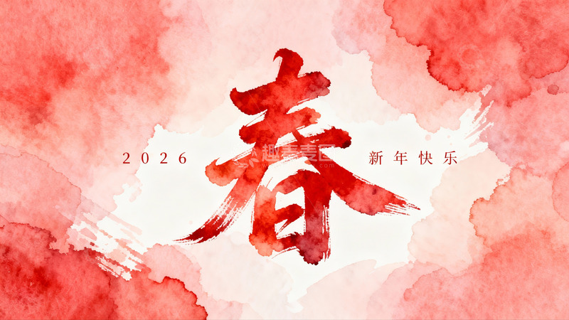 高清大图下载【趣麦麦图】2026新年水墨书法海报