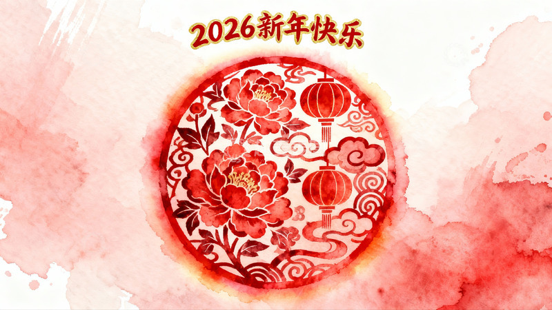 高清大图下载【趣麦麦图】新年红色剪纸图案设计