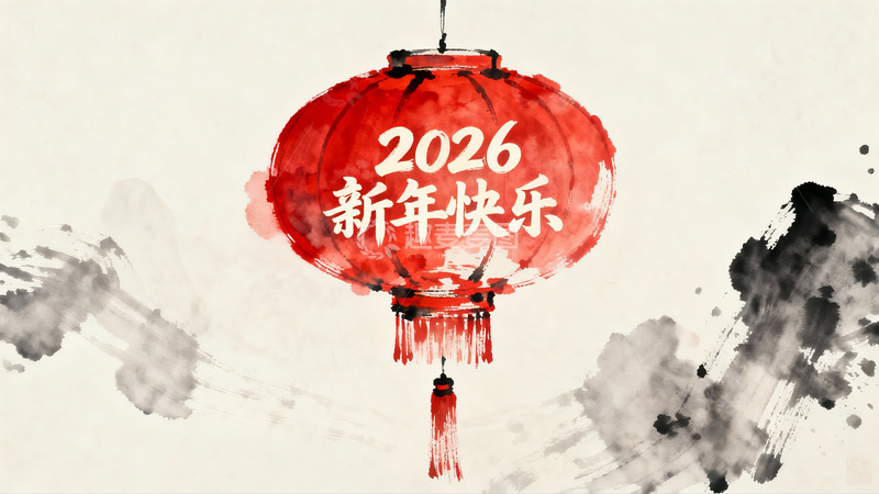 高清大图下载【趣麦麦图】红灯笼迎新年2026