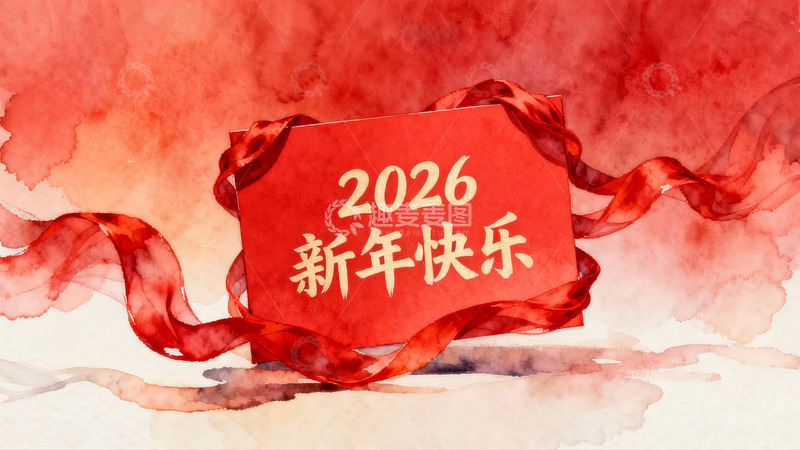 高清大图下载【趣麦麦图】红色新年贺卡设计