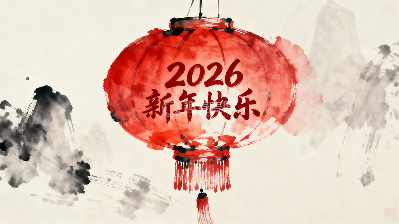 高清大图下载【趣麦麦图】红色灯笼新年祝福画面