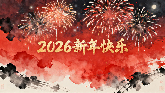 2026新年烟花庆祝海报