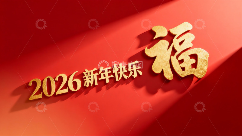 高清大图下载【趣麦麦图】2026新年红色福字海报