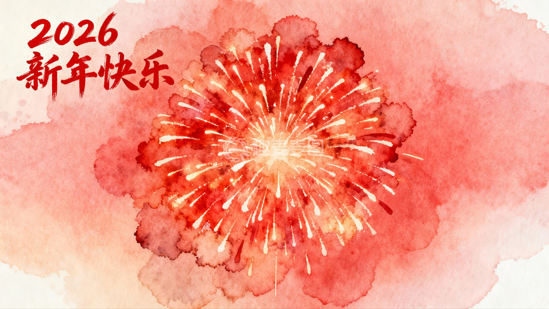 高清大图下载【趣麦麦图】2026新年烟花庆祝海报