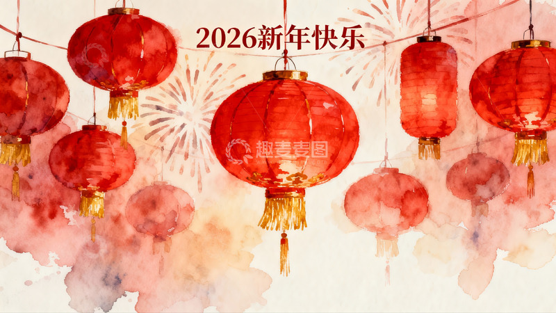 高清大图下载【趣麦麦图】新年红灯笼挂饰迎春