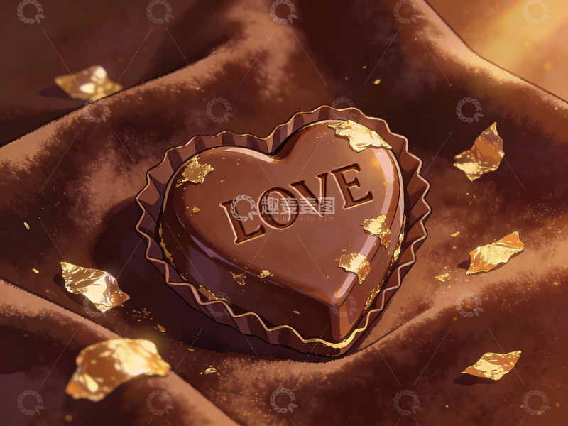 高清大图下载【趣麦麦图】心形巧克力爱字装饰