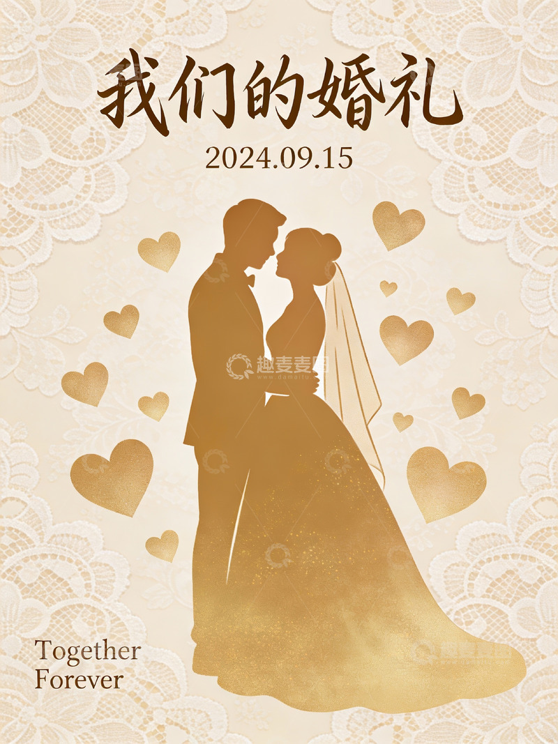 高清大图下载【趣麦麦图】婚礼邀请海报设计