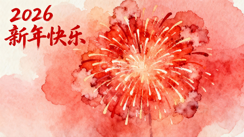 高清大图下载【趣麦麦图】新年烟花绽放喜庆画面