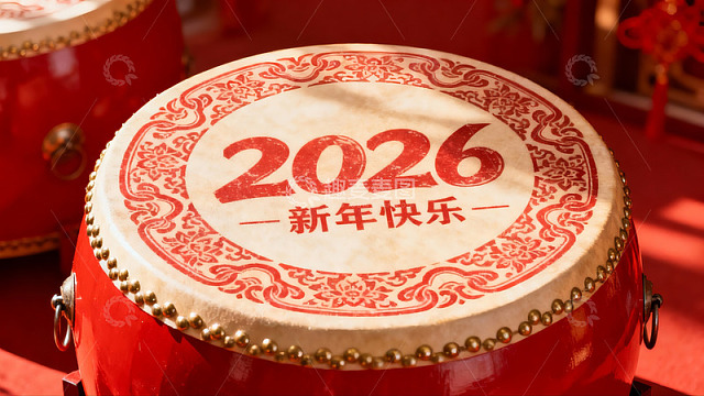 新年鼓2026红色喜庆氛围