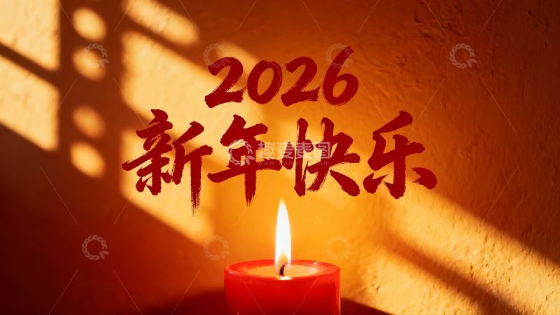 高清大图下载【趣麦麦图】烛光映照新年祝福