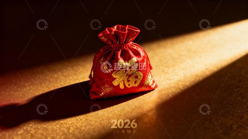 高清大图下载【趣麦麦图】红色福袋光影特写
