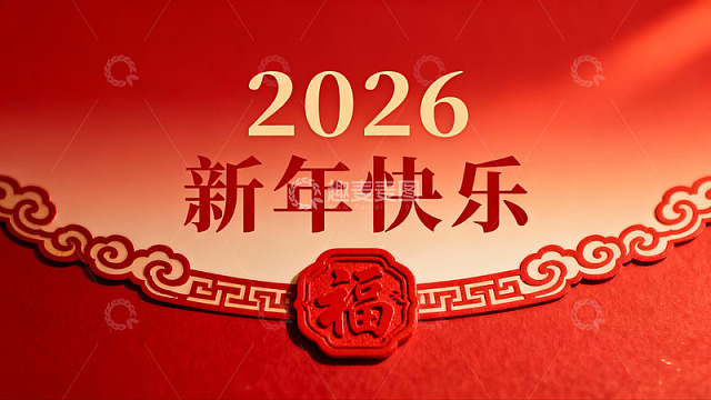 2026新年红色祝福贺卡