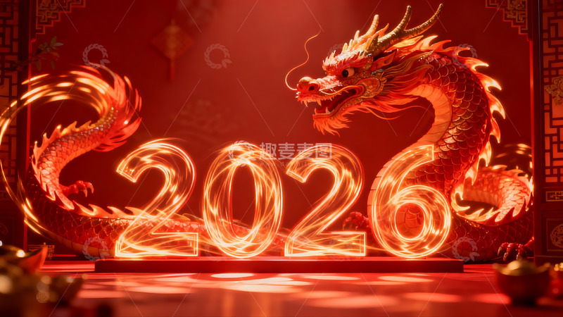 高清大图下载【趣麦麦图】龙腾盛世迎新年