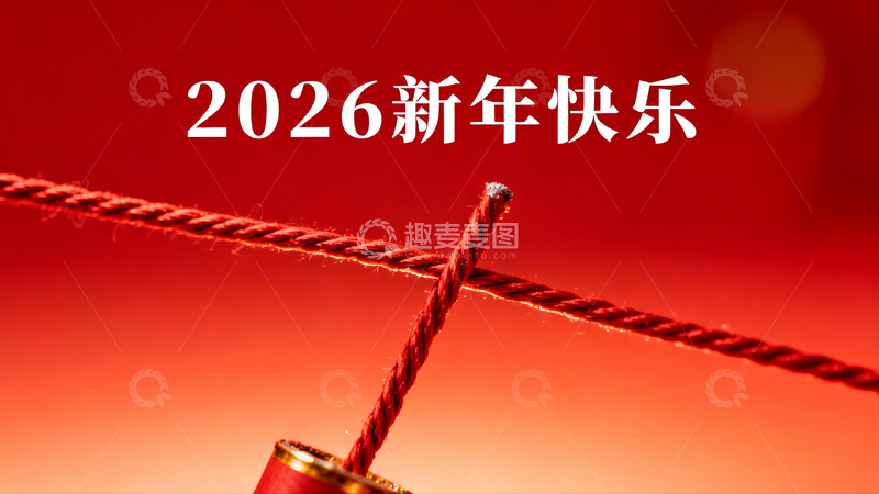 高清大图下载【趣麦麦图】红色鞭炮迎新年