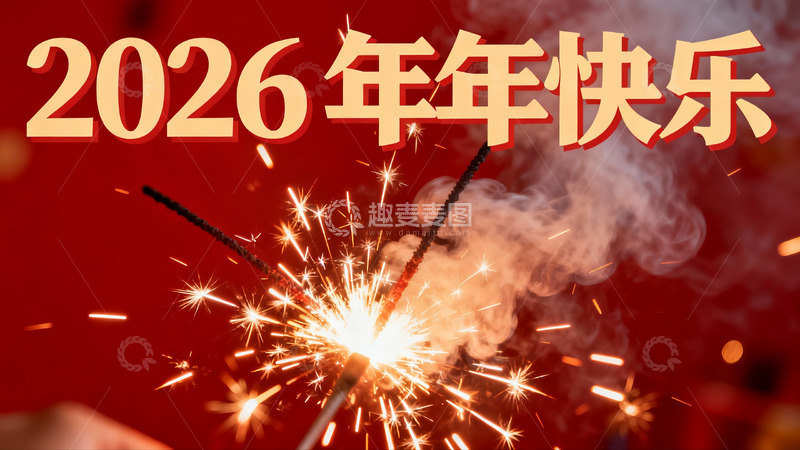 高清大图下载【趣麦麦图】烟花绽放迎新年2026