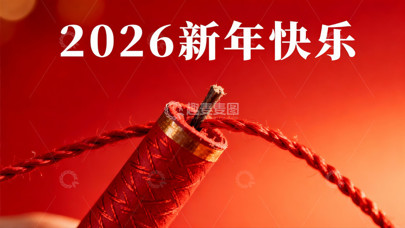 高清大图下载【趣麦麦图】红色鞭炮迎新年
