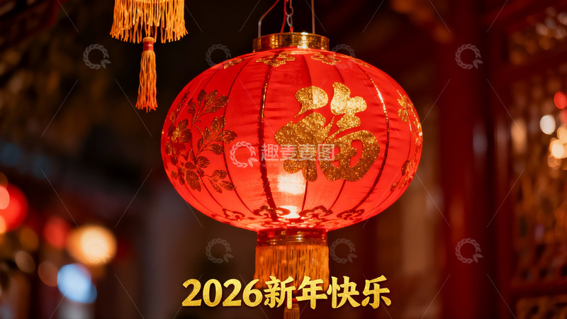 高清大图下载【趣麦麦图】新年红灯笼祈福迎祥