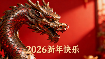 金色龙雕迎新年装饰