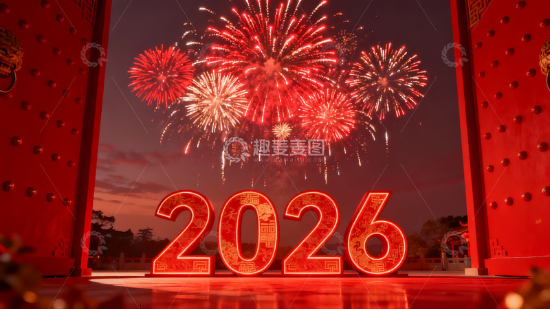 高清大图下载【趣麦麦图】新年烟花庆典夜景