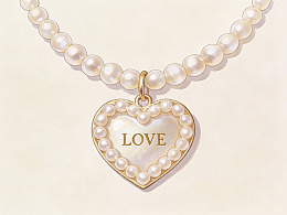 珍珠心形吊坠项链