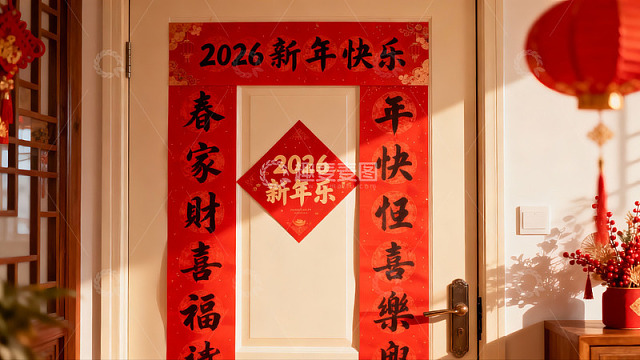 新年春节门贴装饰