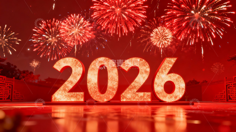 高清大图下载【趣麦麦图】2026新年烟花璀璨夜