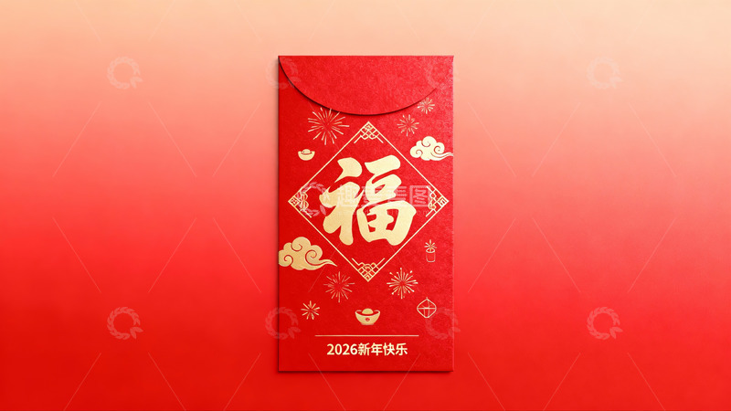 高清大图下载【趣麦麦图】红色红包新年祝福图案
