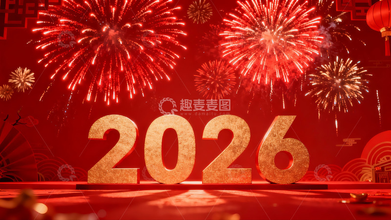 高清大图下载【趣麦麦图】2026新年烟花庆典盛景