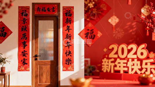 新年春节室内装饰场景