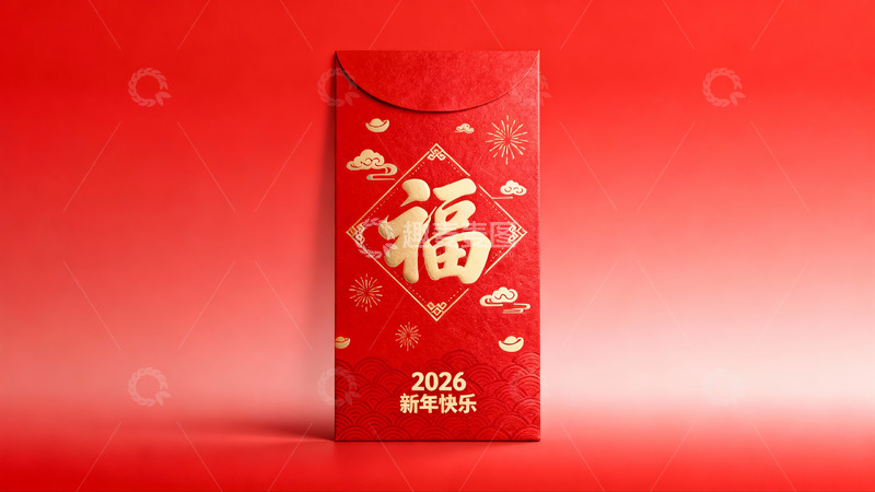 高清大图下载【趣麦麦图】红色红包新年祝福