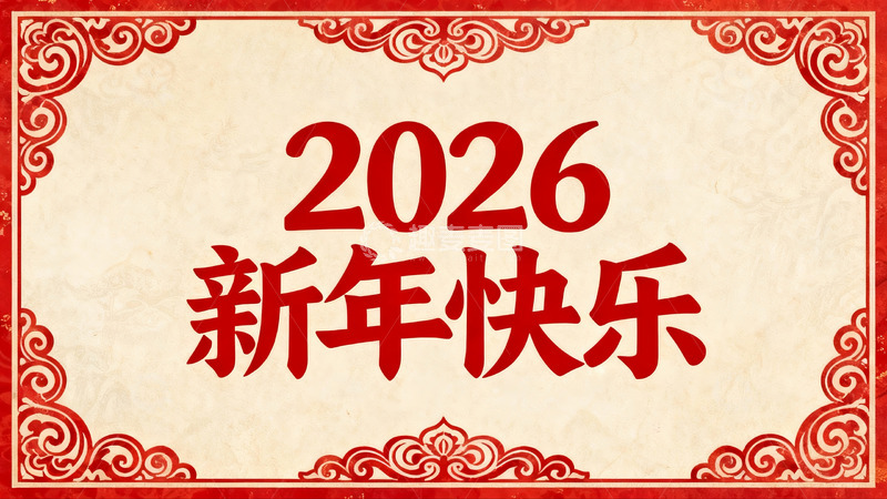 高清大图下载【趣麦麦图】2026新年快乐贺卡设计