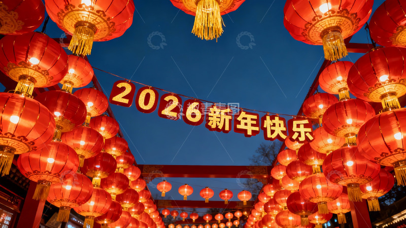 高清大图下载【趣麦麦图】红灯笼高挂迎新年