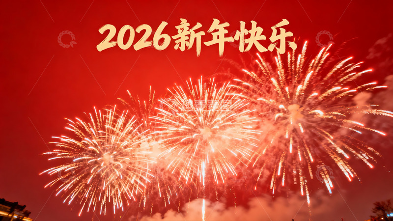 高清大图下载【趣麦麦图】2026新年夜空烟花绽放